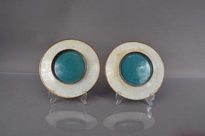 Lot 333 - A pair of Japanese cloisonne plates