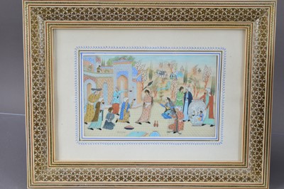 Lot 337 - A group of four Indo-Persian Khatam marquetry items