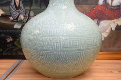 Lot 340 - A very large Chinese celadon porcelain vase