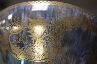 Lot 343 - An Art Deco period Wedgwood pottery lustre ware dragon bowl