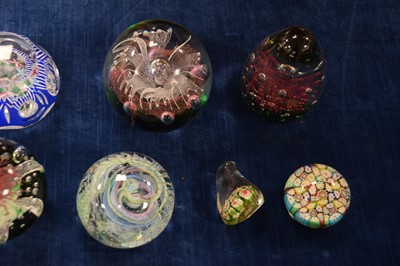 Lot 348 - A collection of thirty vintage and modern glass and other paperweights