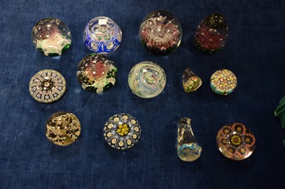 Lot 348 - A collection of thirty vintage and modern glass and other paperweights