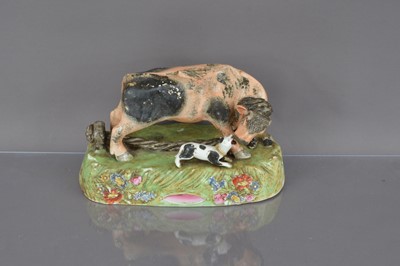 Lot 349 - A 19th century Staffordshire pottery group