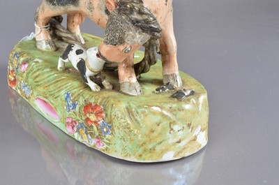 Lot 349 - A 19th century Staffordshire pottery group