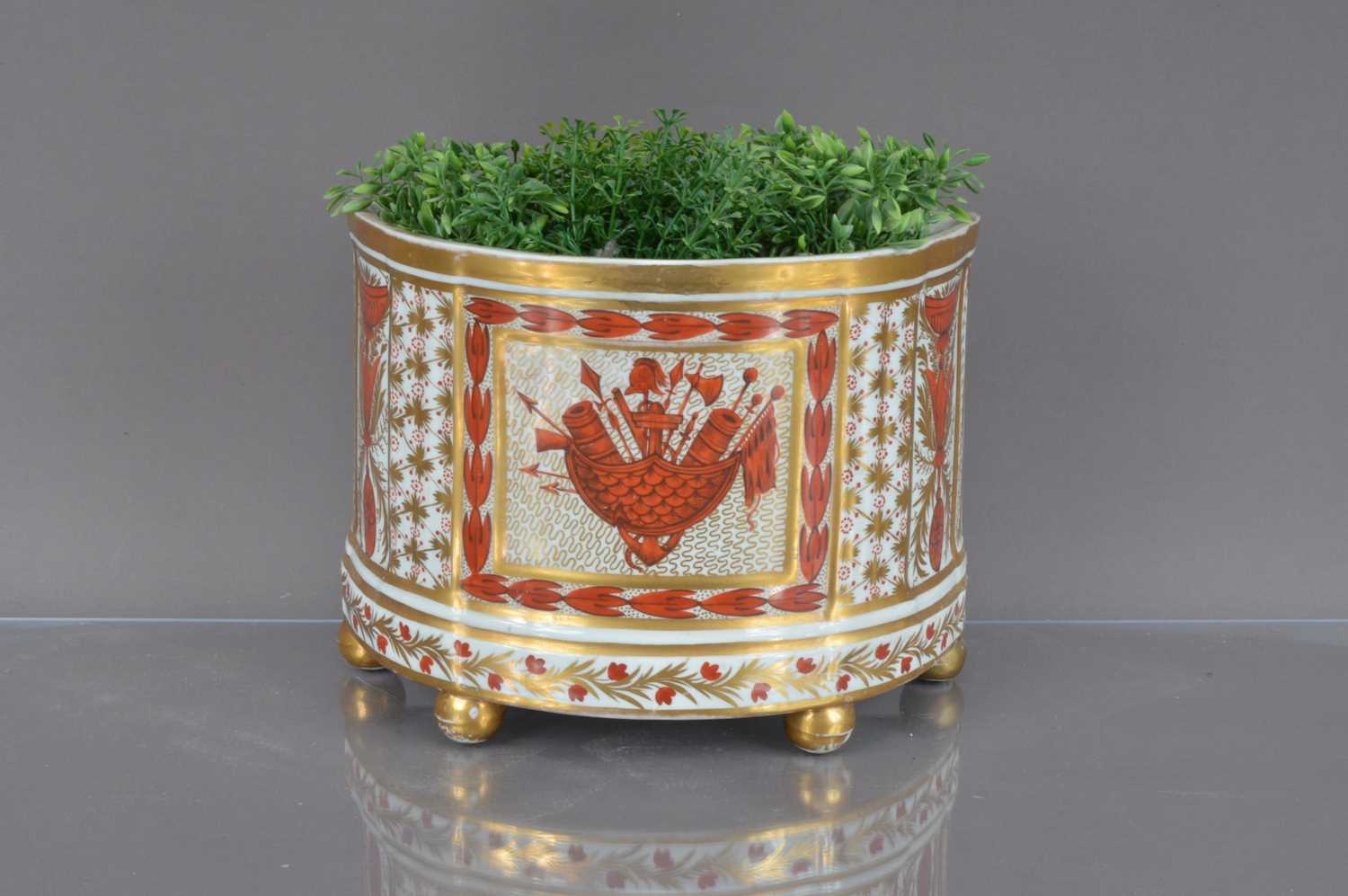 Lot 368 - A 19th Century Staffordshire porcelain demi-lune  bough pot vase