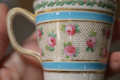 Lot 382 - A set of four French 18th Century style porcelain cups and saucers