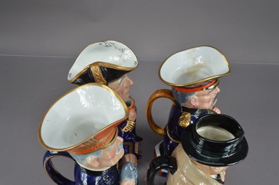Lot 383 - Three Royal Staffordshire pottery WWI character jugs and a more recent Royal Doulton example of Sir Winston Churchill