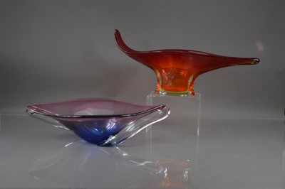 Lot 387 - Two Murano style art glass centre-piece bowls