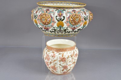 Lot 397 - A Zsolnay Hungarian Art Nouveau pottery jardiniere