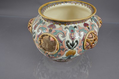 Lot 397 - A Zsolnay Hungarian Art Nouveau pottery jardiniere