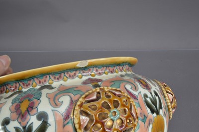 Lot 397 - A Zsolnay Hungarian Art Nouveau pottery jardiniere