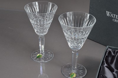 Lot 403 - A boxed pair of Waterford crystal wine goblets in "Maeve" patter