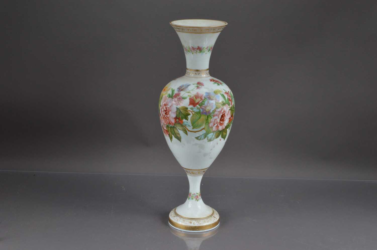 Lot 412 - A very large 19th Century opaline glass vase