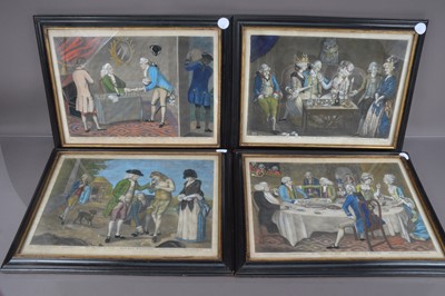 Lot 422 - A set of four hand coloured Mezzotint prints published by Carrington Bowles