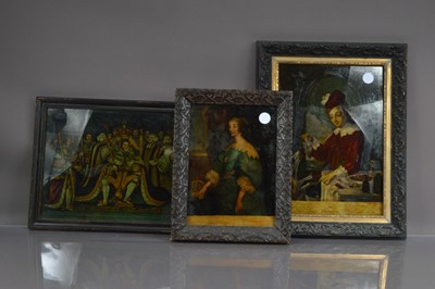 Lot 423 - Three 19th century glass prints