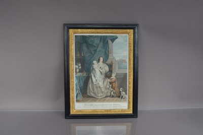 Lot 425 - Print: Queen Henrietta Maria engraved by Jacques Bonnefoy after Anthony van Dyck