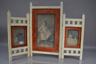 Lot 508 - A late 19th-early 20th Century Aesthetic Movement triptych folding photograph frame