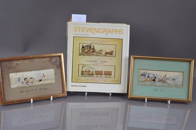 Lot 538 - Two Thomas Stevens Victorian "Stevengraph" pictures and a reference book