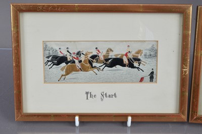 Lot 540 - Two Thomas Stevens Victorian "Stevengraph" horseracing pictures