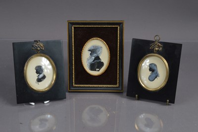 Lot 567 - Three framed miniature period-style silhouettes by Dorothy Turton (British 20th Century)