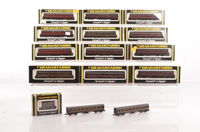 Lot 23 - Graham Farish N Gauge BR and LMS Maroon Coaches (15)