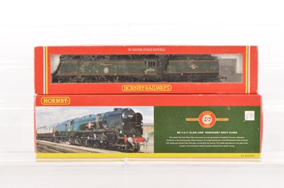 Lot 66 - Hornby 00 Gauge BR green West Country and Battle of Britain Class Locomotives and Tenders (2)