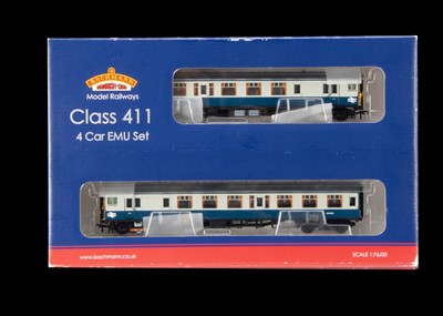 Lot 165 - Bachmann OO Gauge BR Blue/Grey Class 411 Four Car EMU