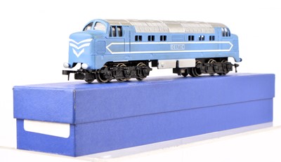 Lot 212 - Hornby-Dublo 00 Gauge unboxed 3-Rail 3232 Co-Co Diesel Locomotive renamed 'Deltic' and repainted in the iconic Deltic blue and white livery