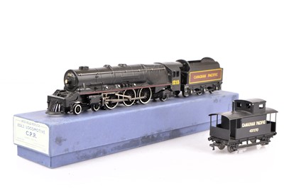 Lot 216 - Hornby-Dublo 00 Gauge unboxed 3-Rail replica Canadian Pacific black and maroon Locomotive and Tender and Caboose