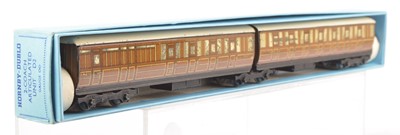 Lot 240 - Hornby-Dublo 00 Gauge Pre-War 3-Rail LNER Teak style two Coach Articulated Set