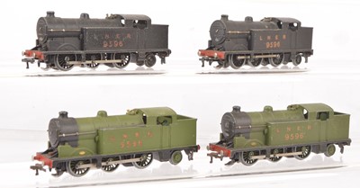 Lot 277 - Hornby-Dublo 00 Gauge  3-Rail LNER green and black 0-6-2T 9596 Locomotives (4)