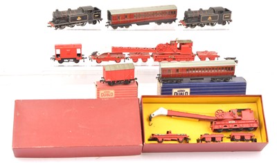 Lot 297 - Two Hornby-Dublo 00 Gauge 3-Rail BR black 0-6-2T Locomotives two 4620 Breakdown Cranes and related Rolling Stock (9)