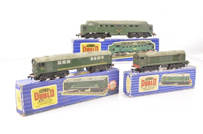 Lot 304 - Hornby-Dublo 00 Gauge 3-Rail BR green Diesel Locomotives (3)