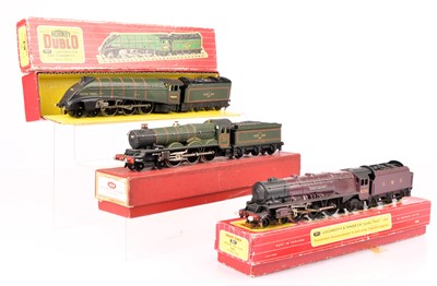 Lot 327 - Hornby-Dublo 00 Gauge 2-Rail BR green 'Denbigh Castle'  and 'Mallard' and renamed and modified LMS 'Duchess of Atholl' converted to 2-Rail (3)