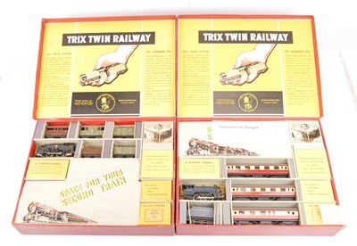 Lot 378 - Three Trix (TTR) 00 Gauge 3-rail 14v AC BR-era 'standard' Train Packs (3)