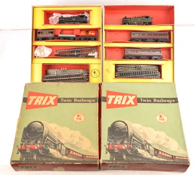 Lot 384 - Two Trix (TTR) 00 Gauge 3-rail 12v DC 0-6-2Tank Train Sets (2)