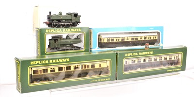 Lot 491 - Replica Railways (Bachmann) and Airfix GWR Pannier Tanks and GWR chocolate and cream Coaches (5)