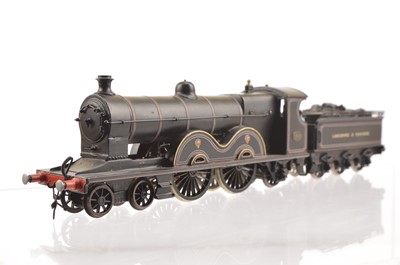 Lot 535 - White-metal Millholme (?) kit-built 00 Gauge L&Y 4-4-2 Atlantic Locomotive and Tender No 1396