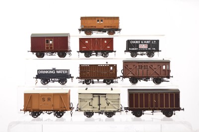Lot 568 - Lawrence Scale Models 4mm Finescale kit-built British-Outline Four-Wheel Freight Stock (10)