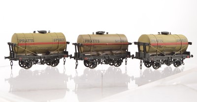 Lot 571 - Lawrence Scale Models 4mm Finescale kit-built Pratts Spirit Tank Wagons (3) 