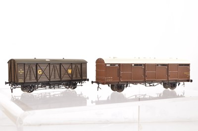 Lot 572 - Lawrence Scale Models kit-built 4mm Finescale Long Wheelbase Freight Stock (2)