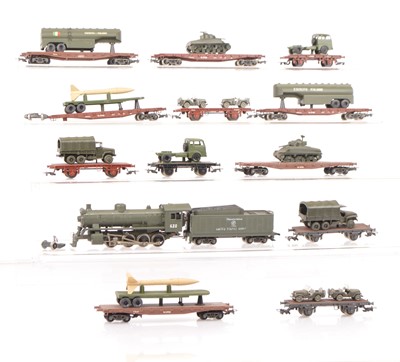 Lot 626 - Rivarossi HO Gauge Steam Locomotive and Military Freight (13)