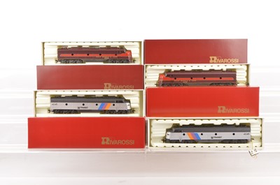 Lot 711 - Rivarossi H0 Gauge Archive collection 1941 Gulf Mobile & Ohio and 1941 New Jersey Transit EMD E-8 Diesel Locomotives and Dummies (2)