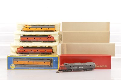 Lot 714 - Rivarossi H0 Gauge Archive collection Union Pacific yellow and Southern Pacific red and orange and grey and red Diesels and Dummy Unit (5)