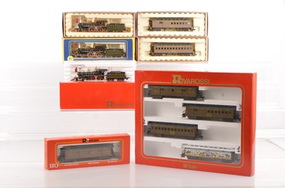 Lot 721 - Rivarossi H0 Gauge Archive collection Atchinson Topeka & Santa Fe three Old Time Wild West Locomotives and Rolling Stock (7)