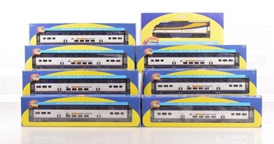 Lot 769 - American HO Gauge West Coast Express Diesel Locomotive and Bi-Level Bombardier Coaching Stock by Athearn