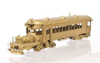 Lot 865 - NJ Custom Brass H0 Gauge New Haven Gasoline Rail Coach Cat No 156