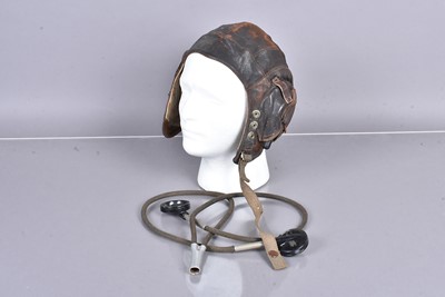 Lot 431 - A B-Type leather flying helmet