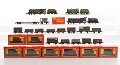 Lot 32 - Tri-ang 00 Gauge Locomotives DMU  and Passenger Coaches and Goods Rolling Stock mostly unboxed (50+)