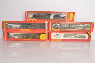Lot 47 - Hornby Express BR green Steam Locomotives and tenders 00 gauge  in original boxes (5)